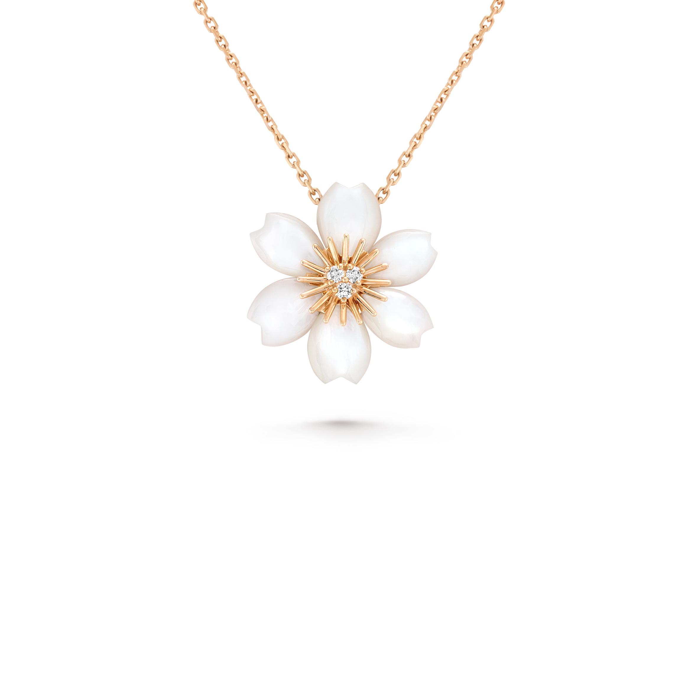 VAN CLEEF ARPELS ROSE DE NOËL PENDANT, MINI MODEL VCARP7T10